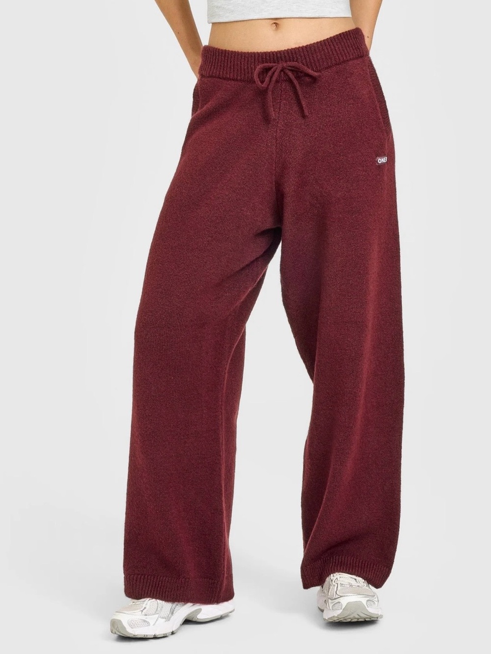 Oner Active Oversized Knit Straight Leg Pants Rosewood